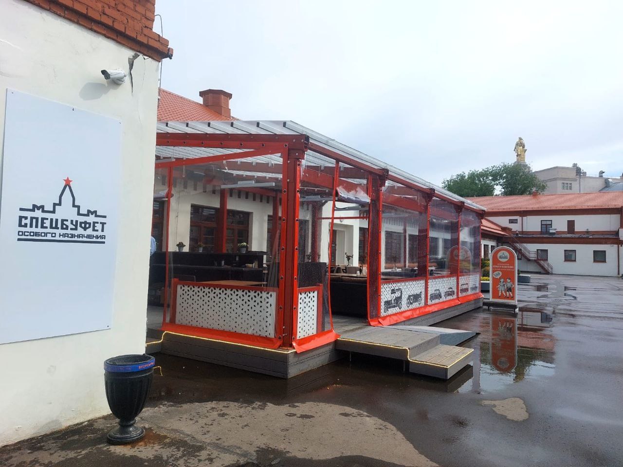 ПВХ шторы для летней террасы кафе в Шаховской